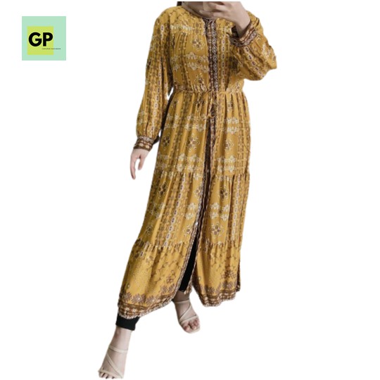 𝐊𝐈𝐑𝐀𝐍𝐈 Etnica Semy Maxy Gamis Wanita Muslim Terbaru Kekinian Rayon Premium Busui Jumbo