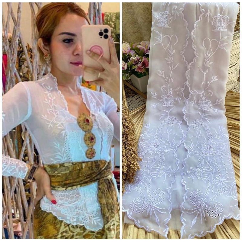 KAIN KEBAYA BORDIR SPECIAL PUTIH