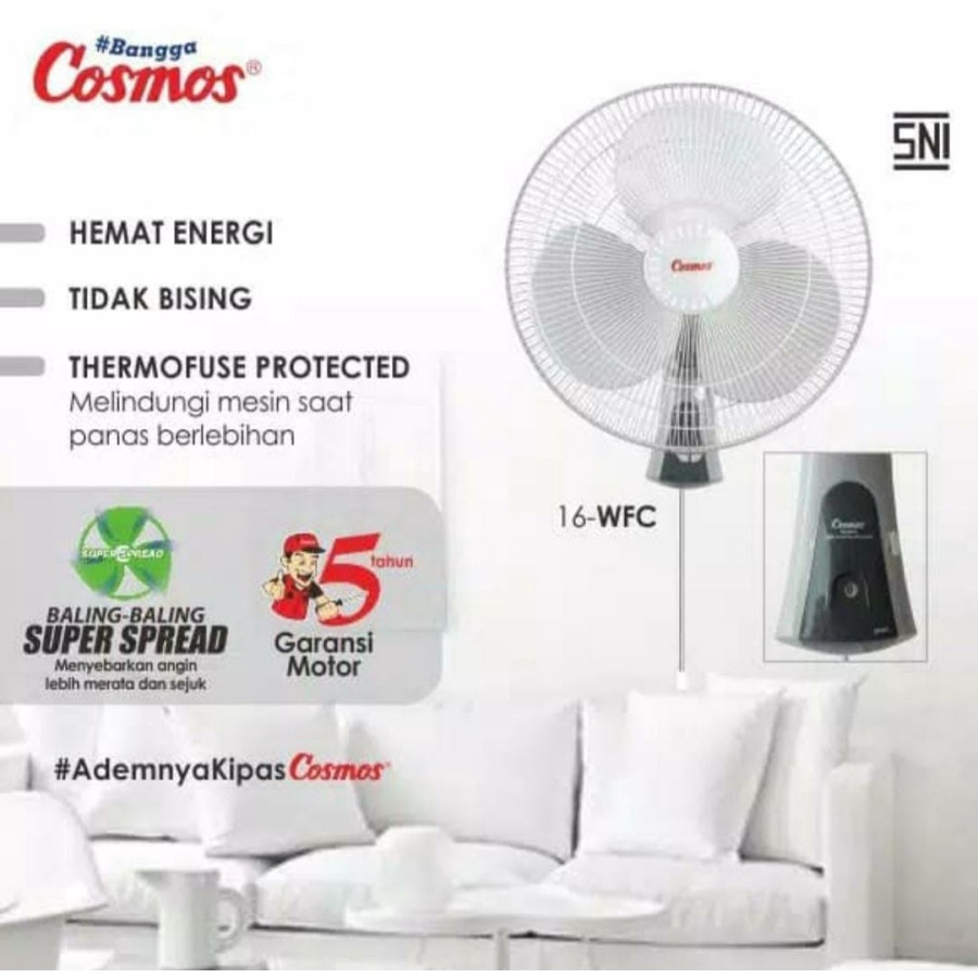 Cosmos Wall Fan 16-WFC Kipas Angin Dinding 16 Inch 16WFC / 16 WFC