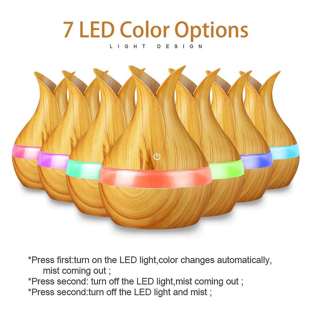 [BISA COD] JLNONLNJKT JUTAOHUI Air Humidifier Aromatherapy Oil Diffuser Wood 300ml - YX-188