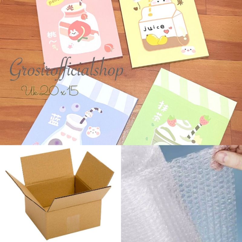Kaca Cermin Rias Model buku Uk 20 x 15 / Cermin Lipat / Cermin Cover Lucu-JUICE+BUBBLE+DUS
