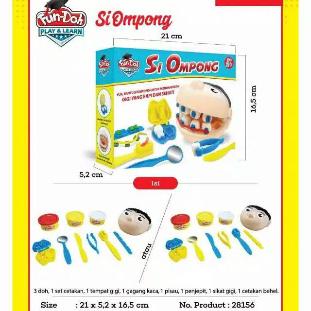 SI OMPONG / MAINAN FUN DOH SI OMPONG S1 / Mainan Lilin Fundoh Si Ompong No.28156 - MAINAN MURAH