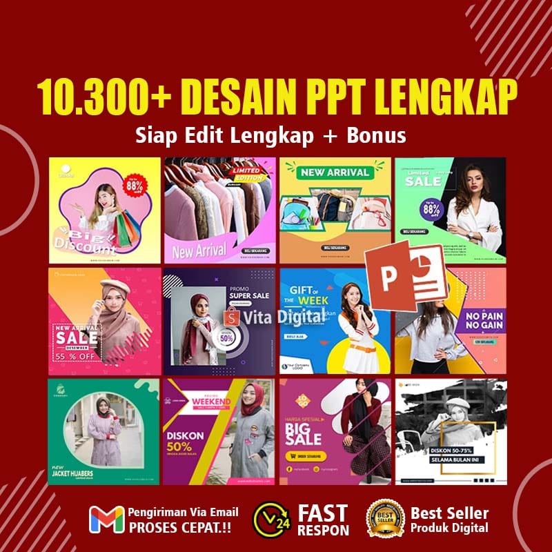 10.350+ Template PPT Produk Lengkap Premium + Bonus