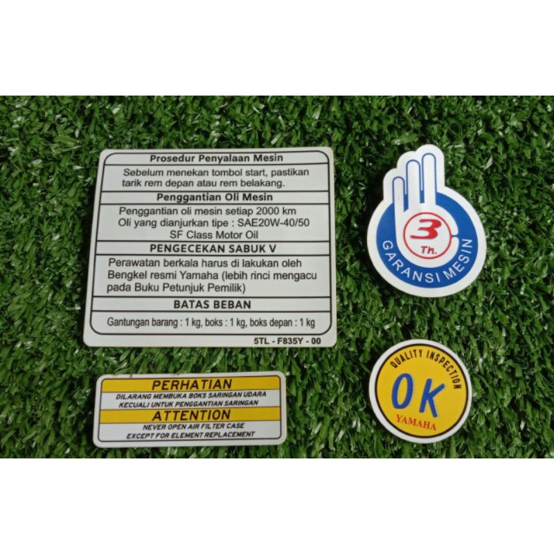 stiker prosedur mio sporty mio smile stiker warning mio