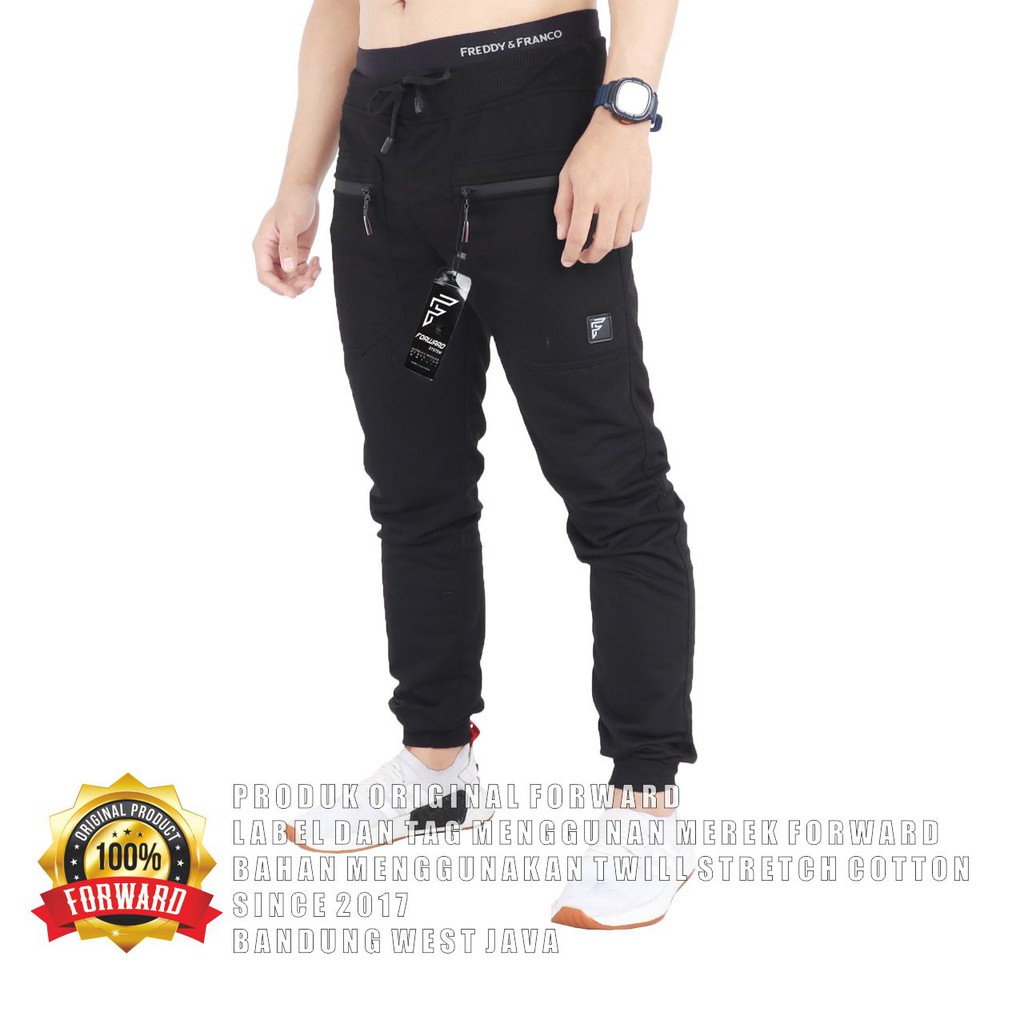 Celana Joger Pria Double Zipper / Celana Jogger / Joggerpants Celana Jogger pants Baby terry FORWARD