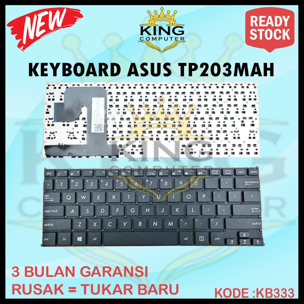 Keyboard Asus Vivobook flip 12 TP203 TP203mah TP203n TP203na TP203nah Hitam