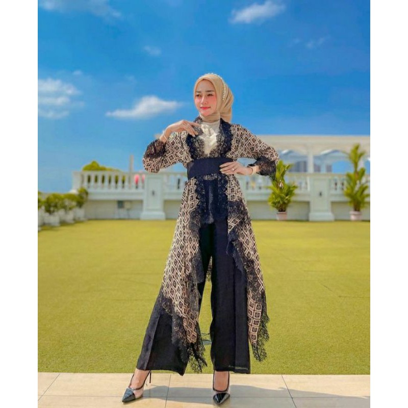 Set Pakaian Batik Viscose Wanita Celana KUlot MOdern Baju Kondangan Pesta Wisuda Kasual Kerja Kantor