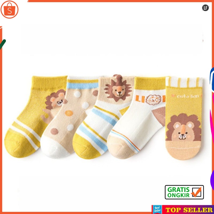 KAOS KAKI PANJANG ANAK COWOK KOREA KEKINIAN MOTIF KARTUN SINGA SOCK KIDS LION SEKOLAH USIA 6 -10 TAHUN KK111