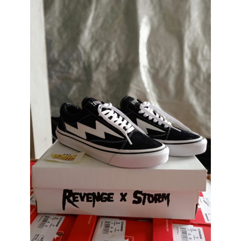 OBRAL SEPATU REV3NGE X STORM BLACK WHITE CLASIC PREMIUM CHINA WAFFLE DT