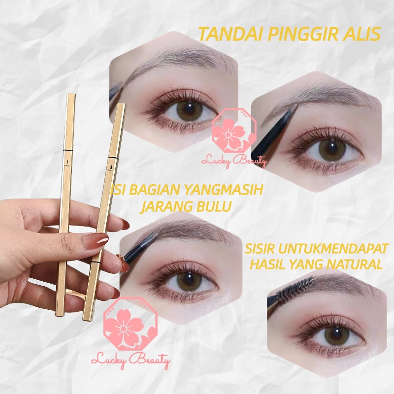 MOMO Pensil Alis Eyebrow Waterproof Untuk Sulam Pensil Alis Penanda Eyebrow Pencil Pair with Bulu Mata Eye Make Up