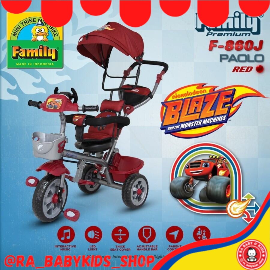 Sepeda anak roda 3 family f860j tricycle family