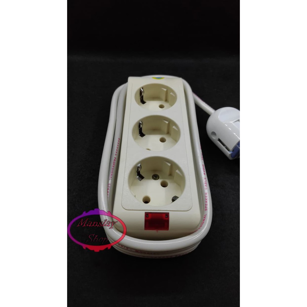 Stop kontak 3 lubang kabel 2 meter