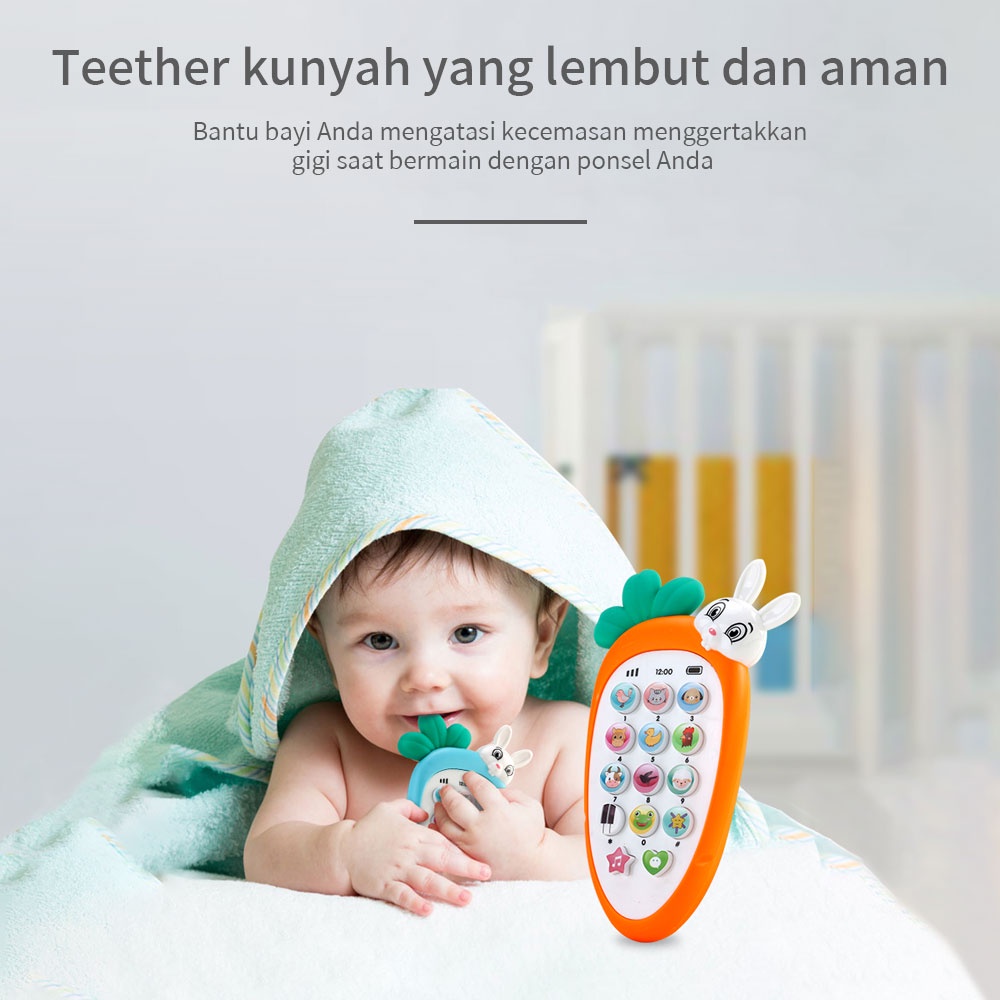Halobaby Mainan Handphonebayi/Telepon Pendidikan Awal Dengan Lampu Musi