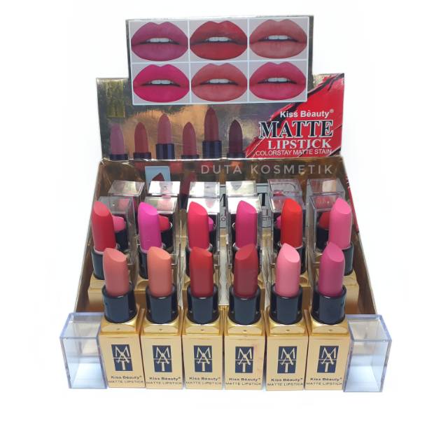 LIPSTIK MATTE KISS BEAUTY NO.35527 LUSINAN