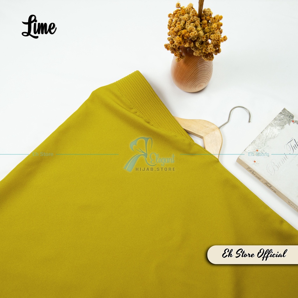 Kerudung instan / Jilbab bergo maryam SIMPLE PAD MEDIUM M murah (TANPA TALI)-Lime