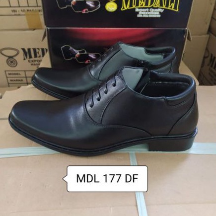 Sepatu kulit pria PDH semi boots Polri TNI security guard PNS sepatu kerja formal tampil lebih keren