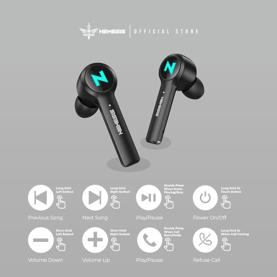 NYK Nemesis W700 / W-700 Aurora Earphone TWS Bluetooth 5.0