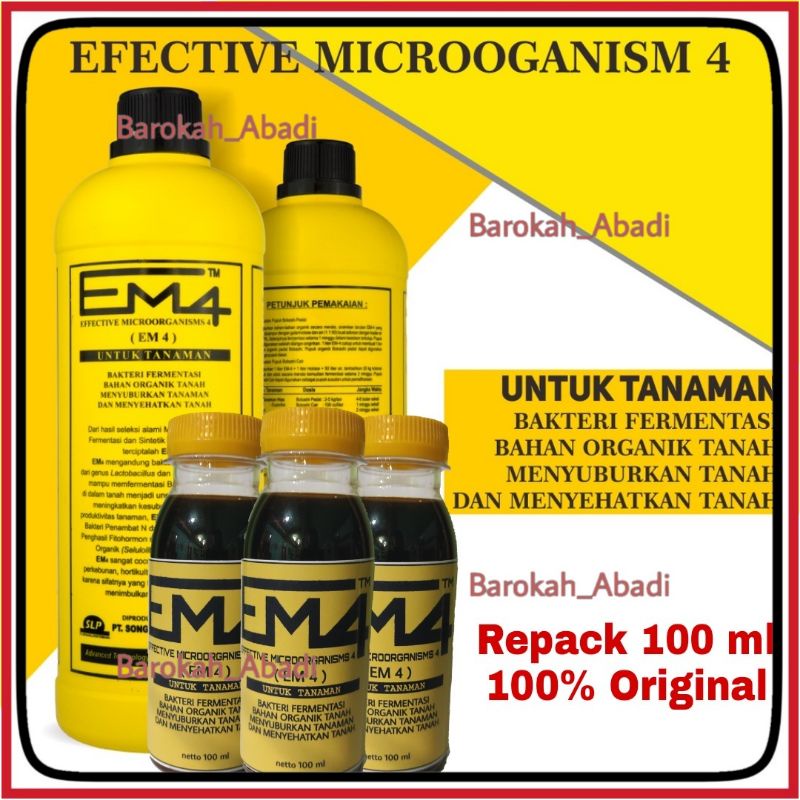 Repack 100ml EM4 Pertanian Botol Kuning Bahan Pembuat Kompos