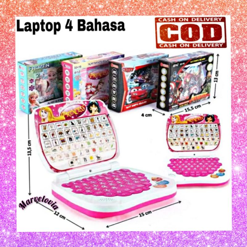 ( NO Layar ) laptop Anak 4 bahasa English Indonesia MANDARIN ARAB