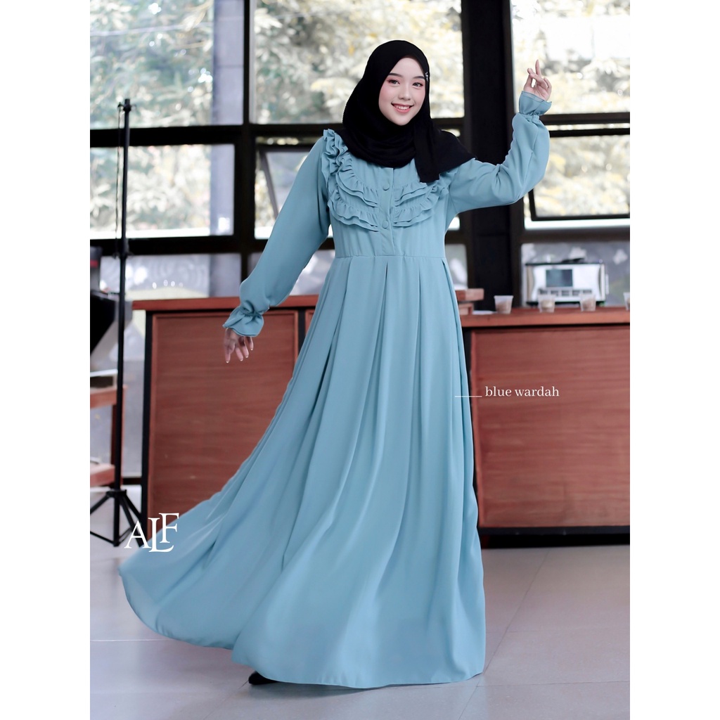 Alfaina Shabira Dress Gamis Maxy Rempel Dada Jumbo Size