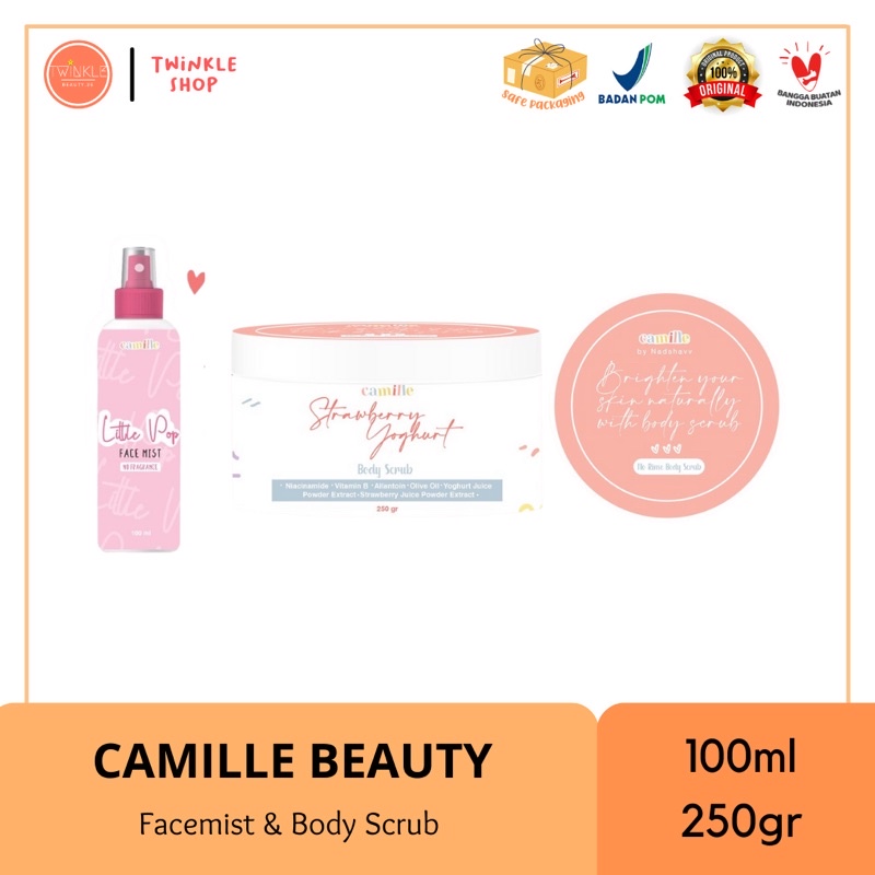 CAMILLE BEAUTY FACEMIST AND BODY SCRUB