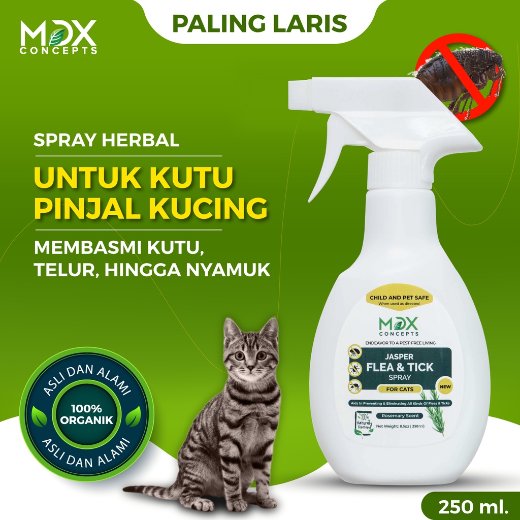 MDX Concepts Natural Cat's Obat Anti Kutu Kucing Semprot Spray Alami Ampuh 100% Aman 250ml - Organik