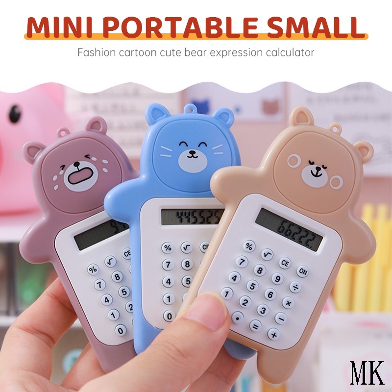 

[COD❤️]Kalkulator Saku Portable Dengan Gantungan Kunci Untuk Kantor Mini Lucu Motif Calculator Stationary MK