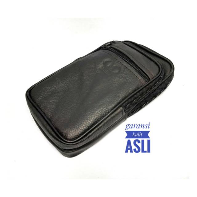 Dompet Sarung Tas selempang handphone Kulit asli ( ukuran 6,5 dan 5 inch)