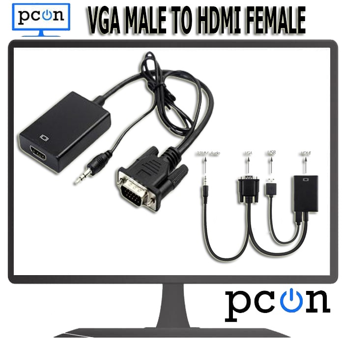 VGA Male to HDTV Female NYK Converter VGA TO HDTV + audio