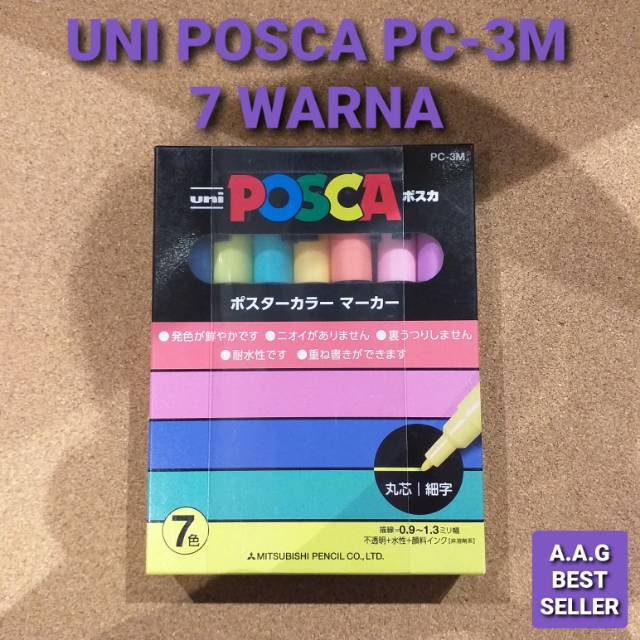 UNI POSCA PC-3M ISI 7 WARNA