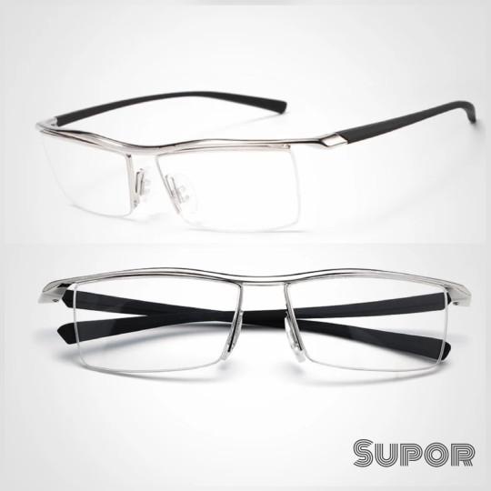 Kacamata Half frame Silver Sport Original Titanium kaca mata minus