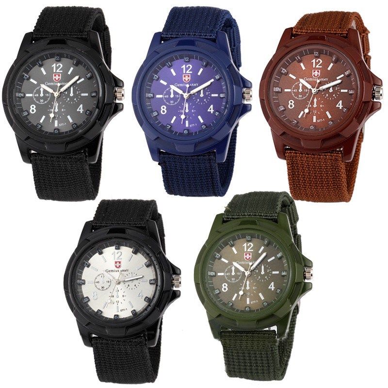 Jam Tangan Pria GEMIUS ARMY TALI BAHAN/CANVAS-Gemius Jam Tangan Pria Militer Sport