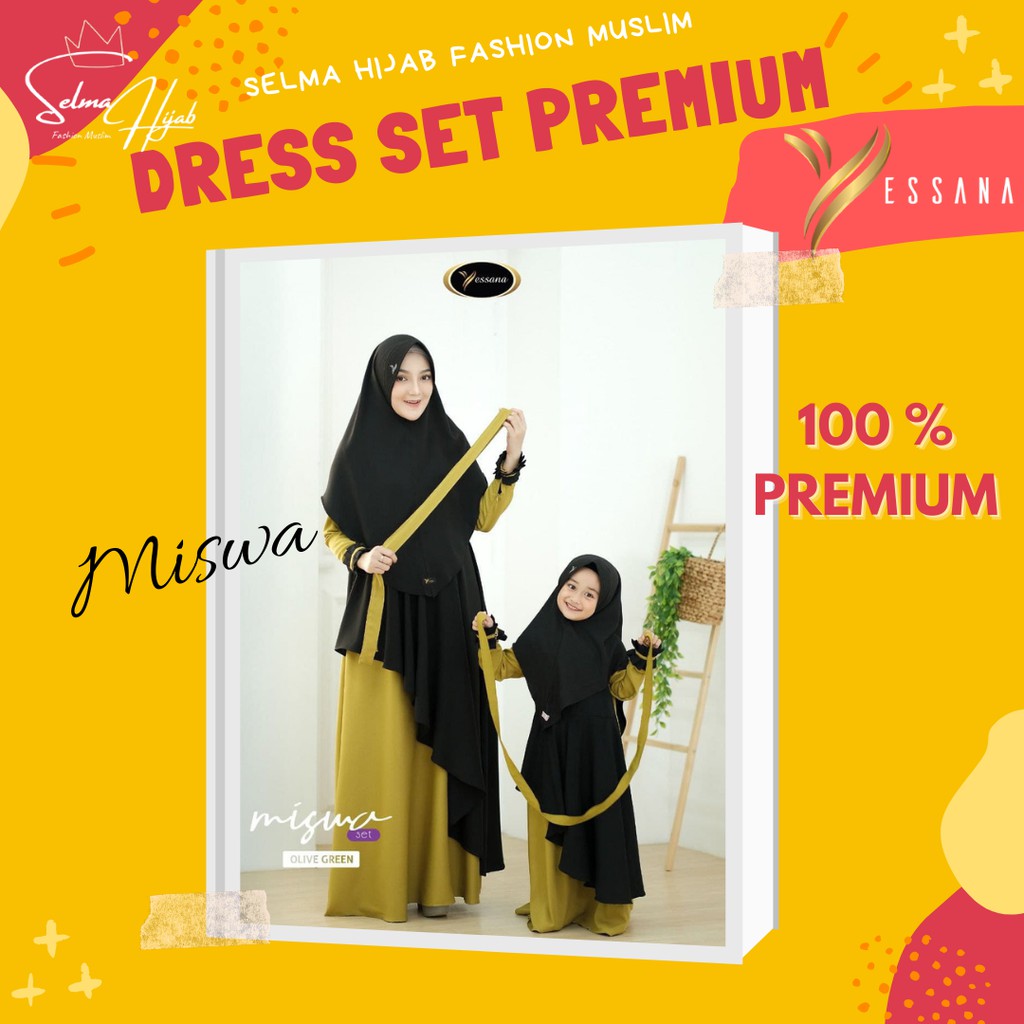 Yessana Gamis Dress Baju Set Hijab Elegan Wanita Cewek Miswa Limited Premium Size S M L XL Part 2