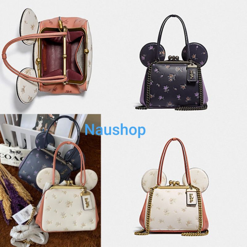 DISNEY X COACH MINNIE MOUSE KISSLOCK BAG (COACH 76745) Ink light peach Original