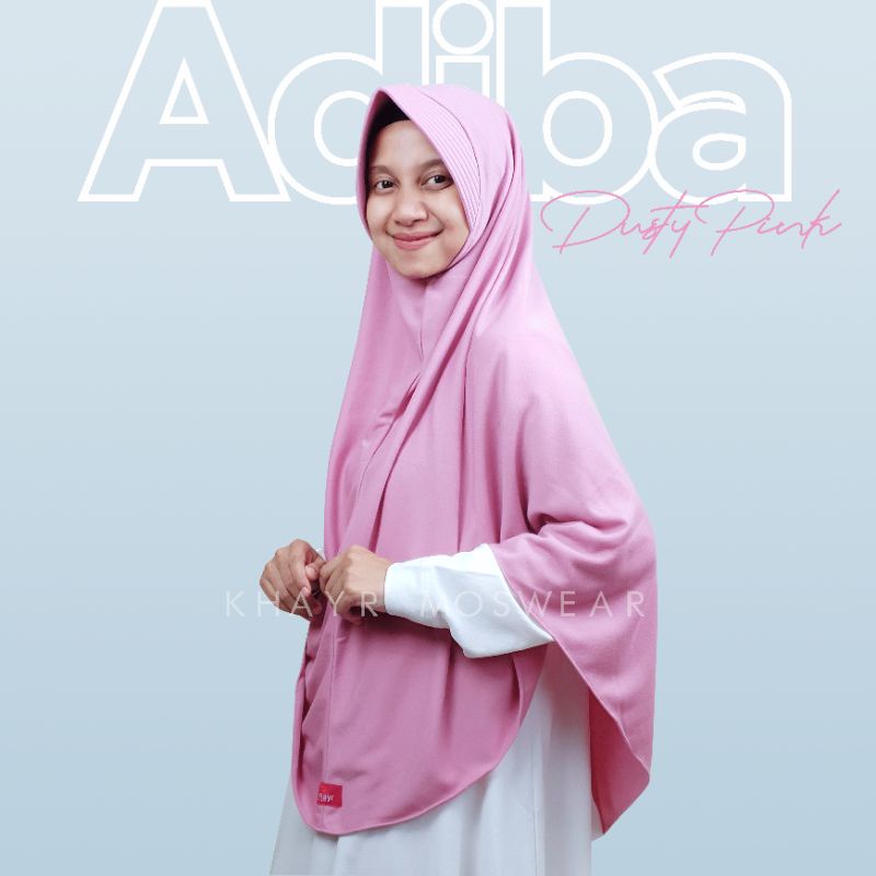 Jilbab Kaos Simple Adiba Seies Warna Dusty Pink | Jilbab Khayr Moswear