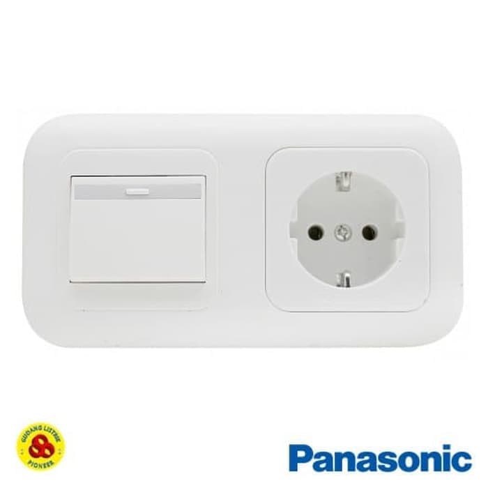 Panasonic Stop Kontak Non CP + Saklar 1 Gang WEJP11312 WEJ5541 Putih