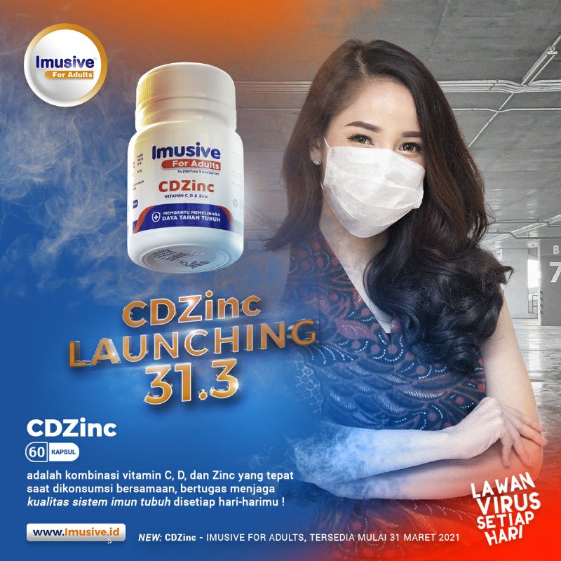 New CDZinc - 60 kapsul - IMUSIVE For ADULTS  - Vitamin CDZinc - Vitamin Daya Tahan Tubuh