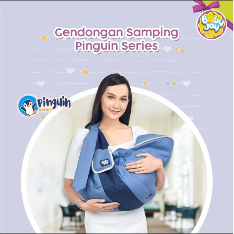 Baby Joy Gendongan Bayi Samping (cocok u/ newborn) + Kantong Botol Susu Pinguin Series - BJG 2019