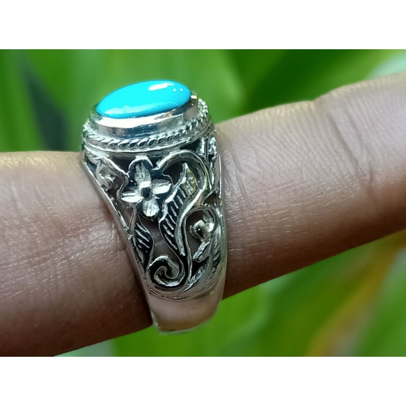 natural Pirus Persia polos ring kerawang