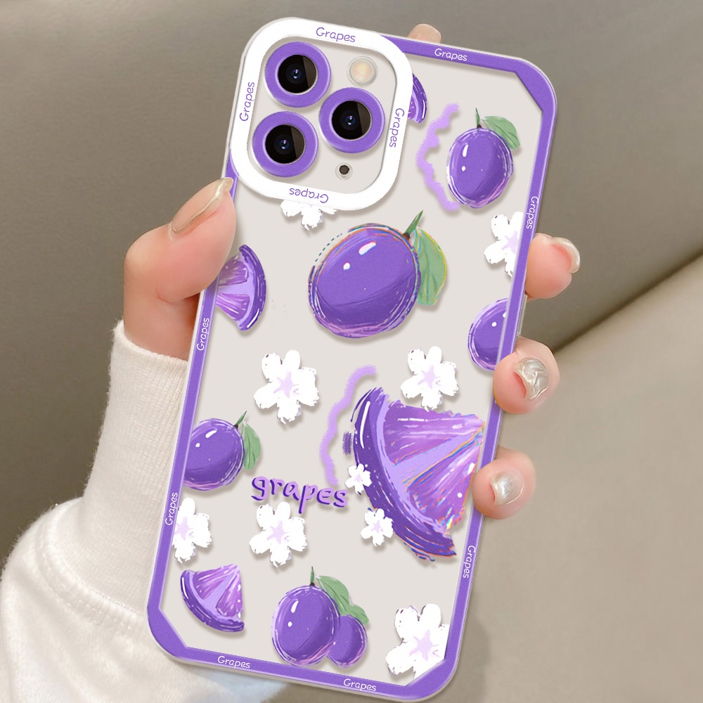 Soft Case TPU Motif Kartun Buah Untuk iPhone 13 Pro Max 11 12 Pro X XS Max 7 8 Plus SE 2020