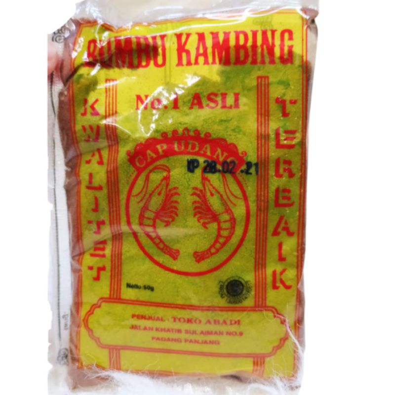 

Bumbu Pemasak Kambing cap Udang 50 gram