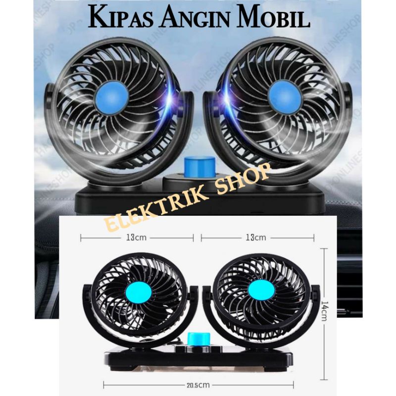 KIPAS MOBIL / KIPAS ANGIN MOBIL DOUBLE FAN / CAR COOLING DOUBLE FAN 12 VOLT