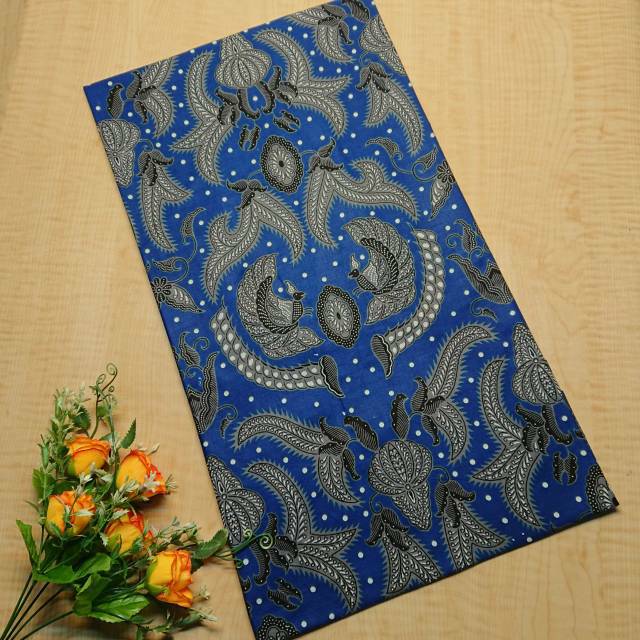 SBY KAIN BATIK MOTIF CIREBON BIRU DAN KAIN EMBOS / KAIN BATIK MODERN / BATIK ORI PEKALONGAN