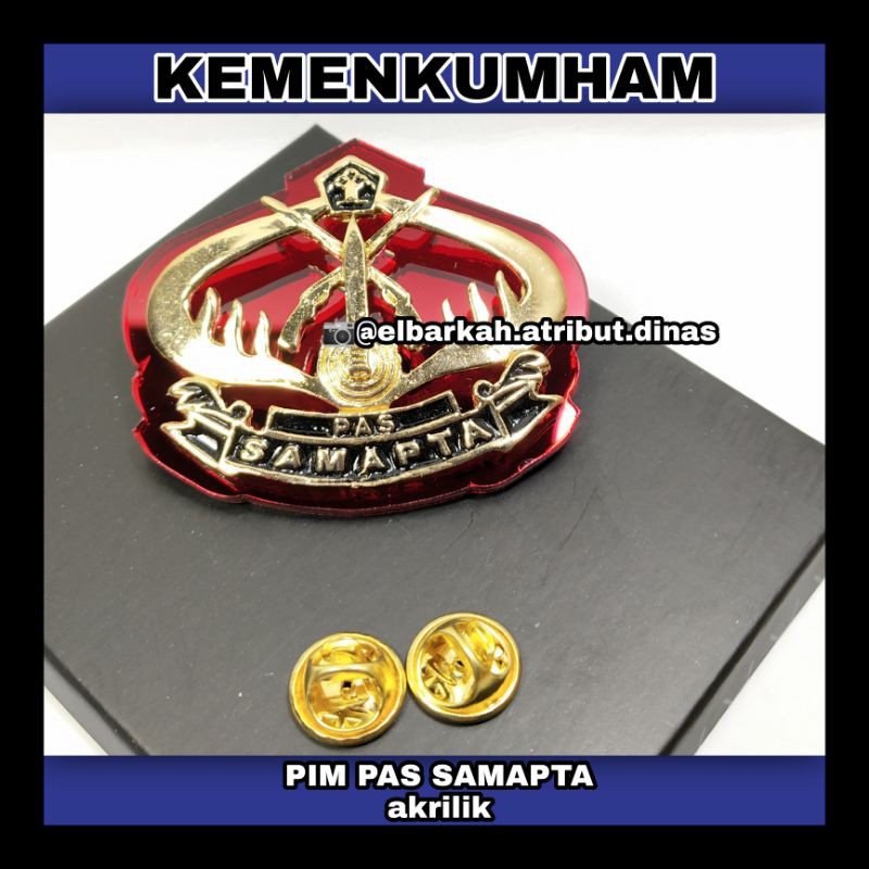 PIN PAS SAMAPTA AKRILIK TERBARU EXKLUSIVE GOLD PLETING