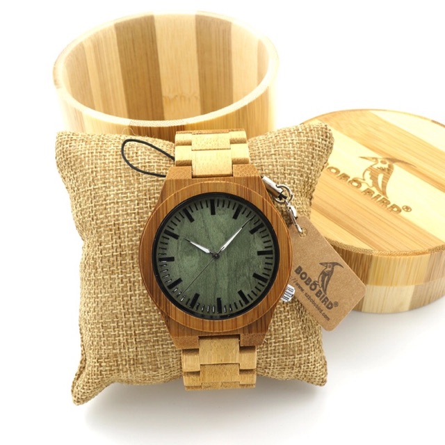 [Surabaya] Original 100% Bobo Bird Wooden Watch Full Bamboo (Jam Tangan Kayu / Matoa)