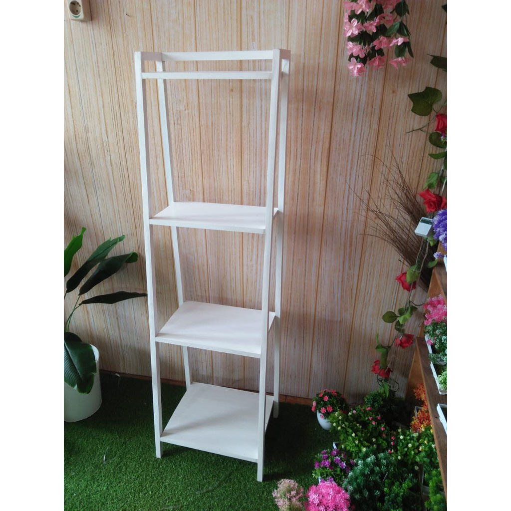 RAK BUNGA KAYU SUSUN SUDUT MINIMALIS TANAMAN HIAS serbaguna