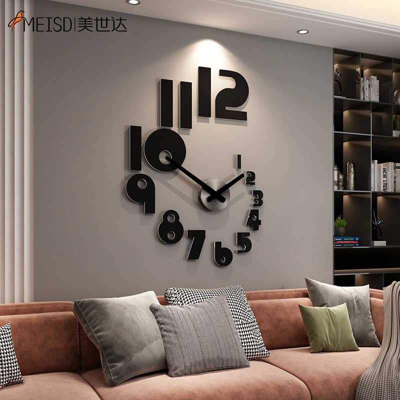 Jam Dinding Besar Unik Minimalis Dekorasi Dinding Kamar Rumah Aesthetic Modern 120 cm DIY R072-4
