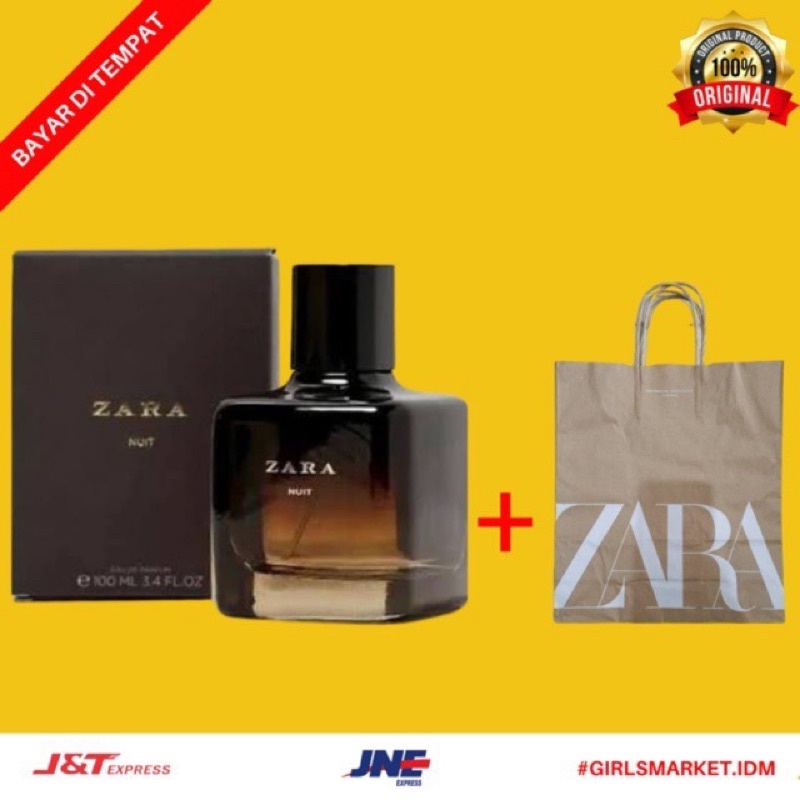 [ORIGINAL] PARFUM ZARA NUIT ORIGINAL 100ML |  PAPER BAG ZARA