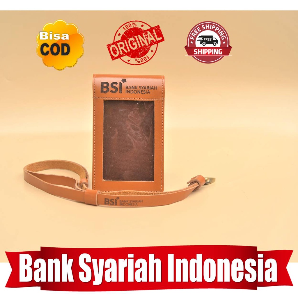 

Id Card Holder Name Tag Kulit Asli Logo Bank Syariah Indonesia