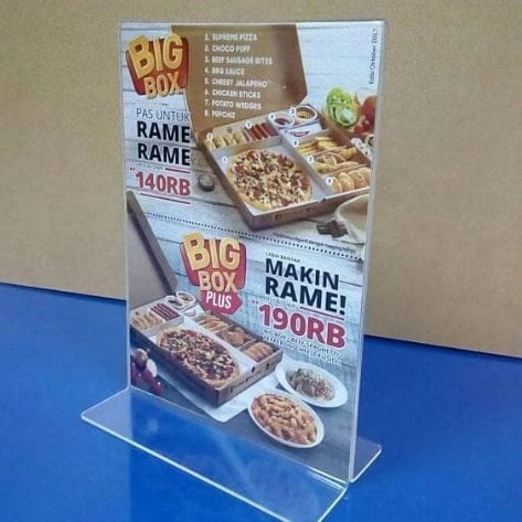 

akrilik display menu resto A4